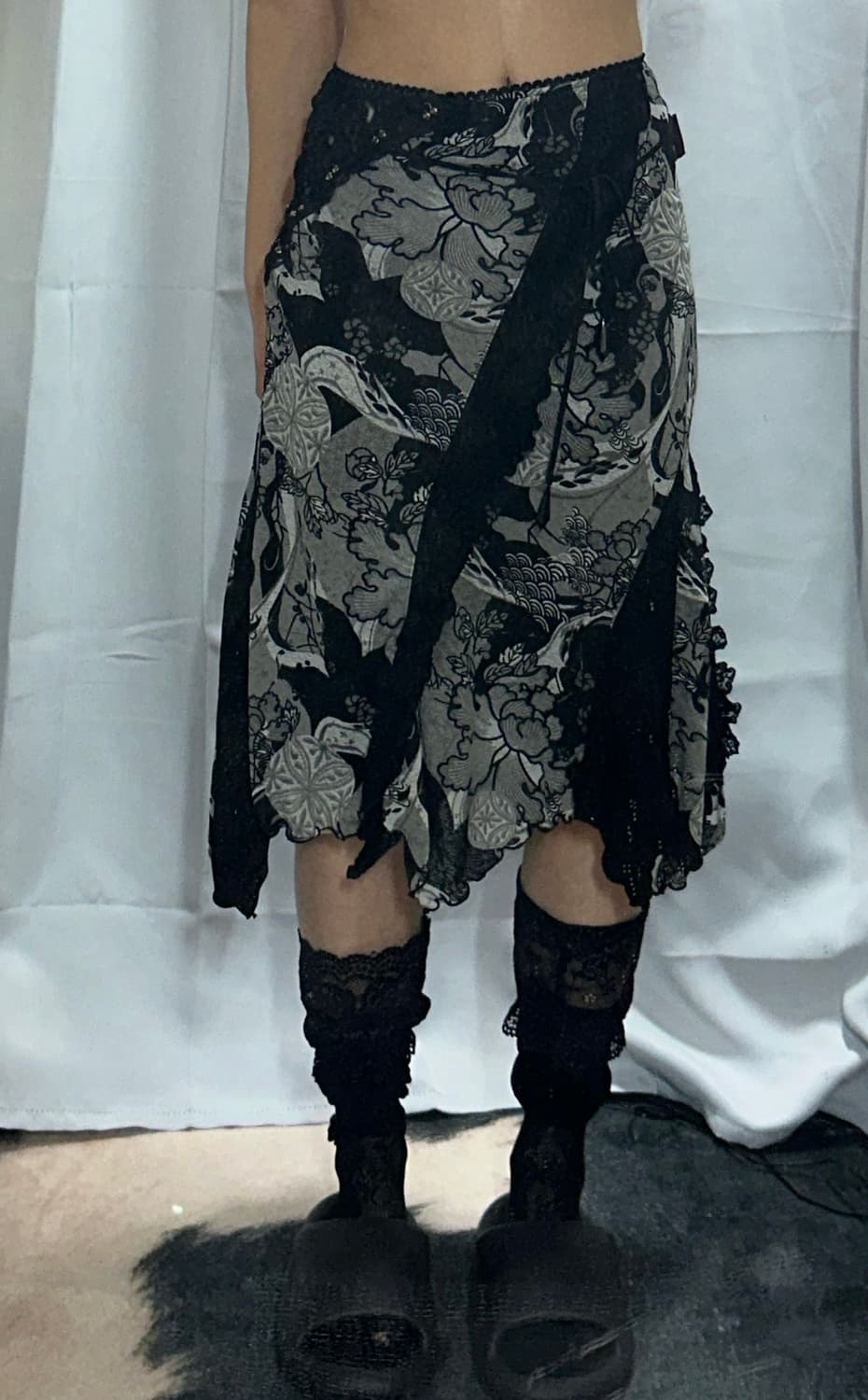 와투케 골지+나일론 투웨이 집업 오즈온 오존 오리엔탈 스커트 코디 상품이미지6