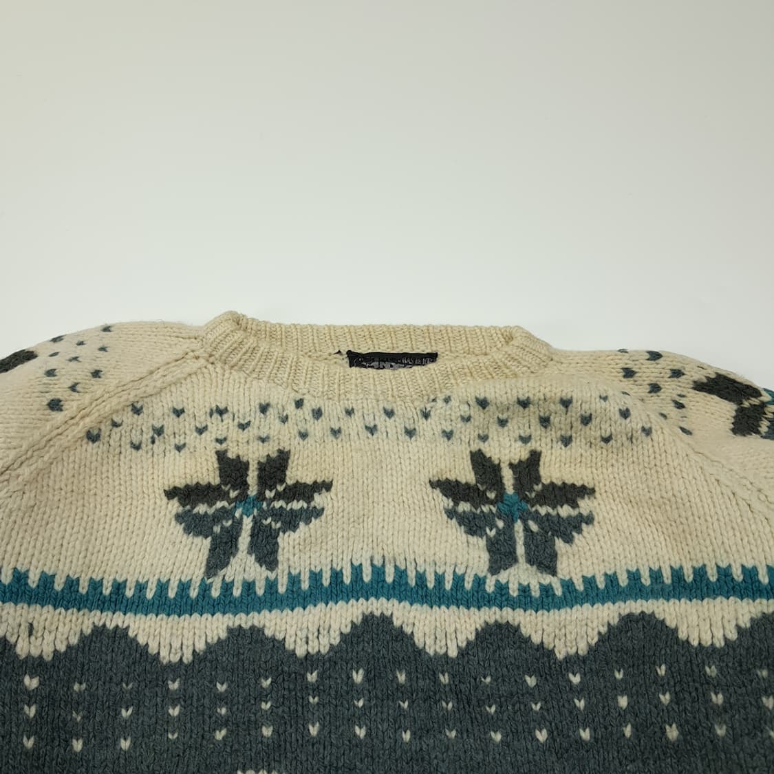 CL209 XL 인데지타 페루 핸드니트 울 노르딕 크림 니트 스웨터 상품이미지2