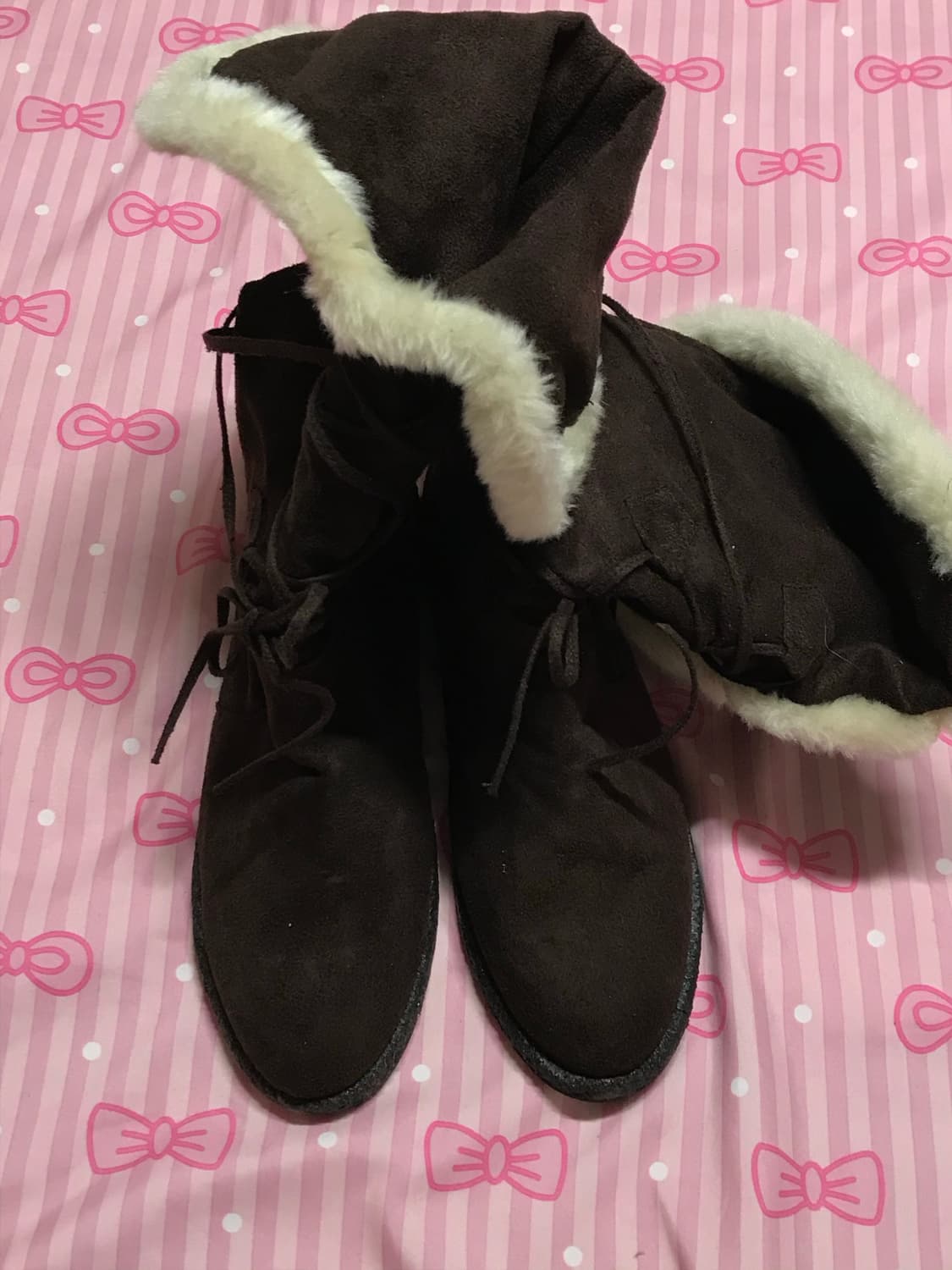 초코브라운 폼폼 부츠 모리신발 라떼갸루신발 갸루 상품이미지6