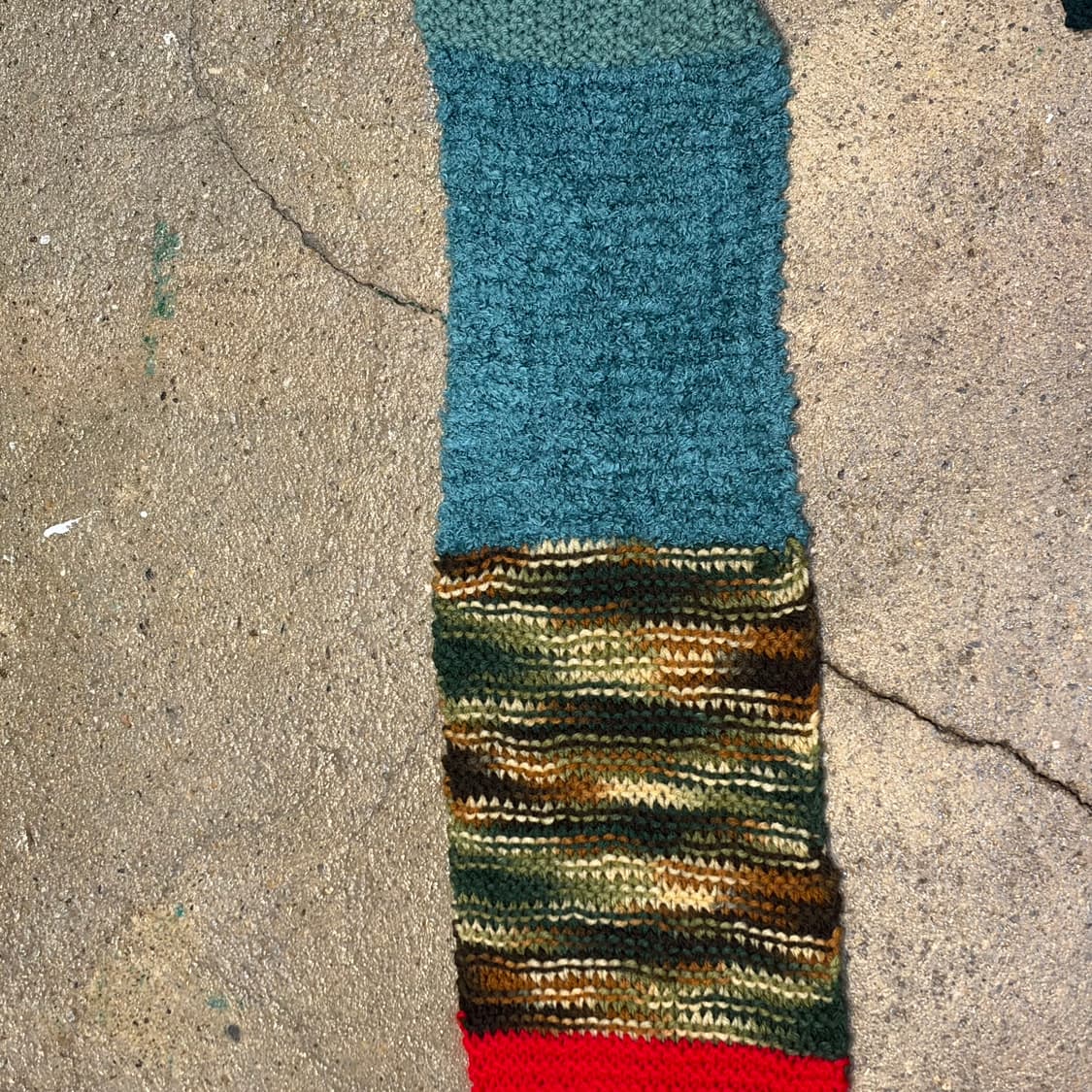 미국 빈티지 니트 핸드메이드 손뜨게 멀티컬러 머플러 목도리 상품이미지3