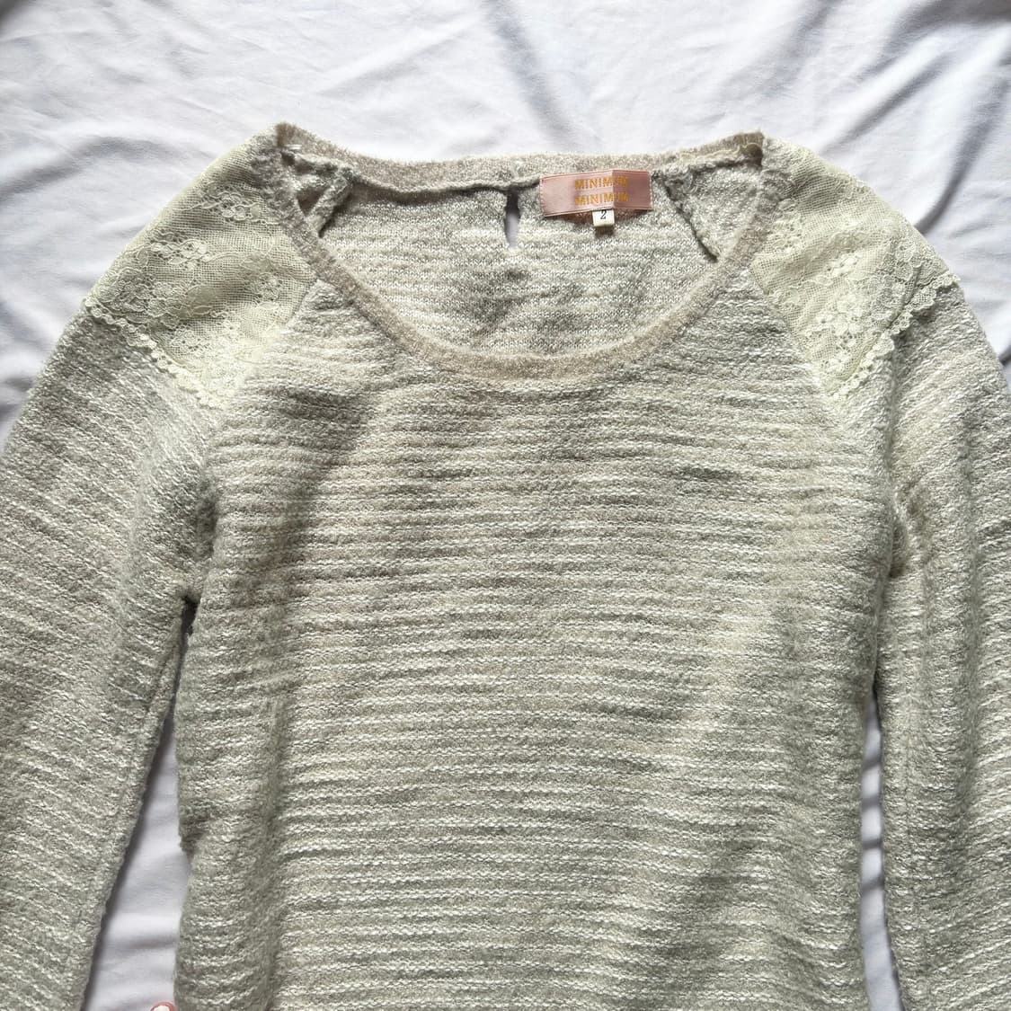 빈티지 미니멈미니멈 진주 레이스 갸루 니트 상품이미지5