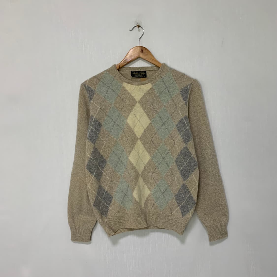 브룩스 브라더스 아가일 빈티지 니트 스웨터 베이지 36사이즈 상품이미지1