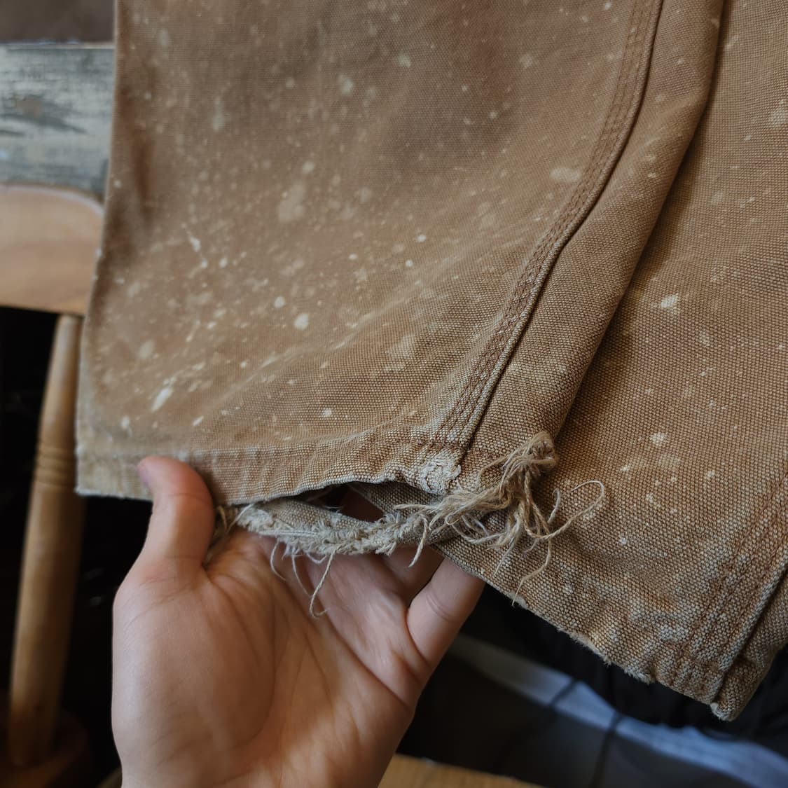 칼하트 싱글니 카펜터 워크팬츠 브라운 덕캔버스 36x34 상품이미지5