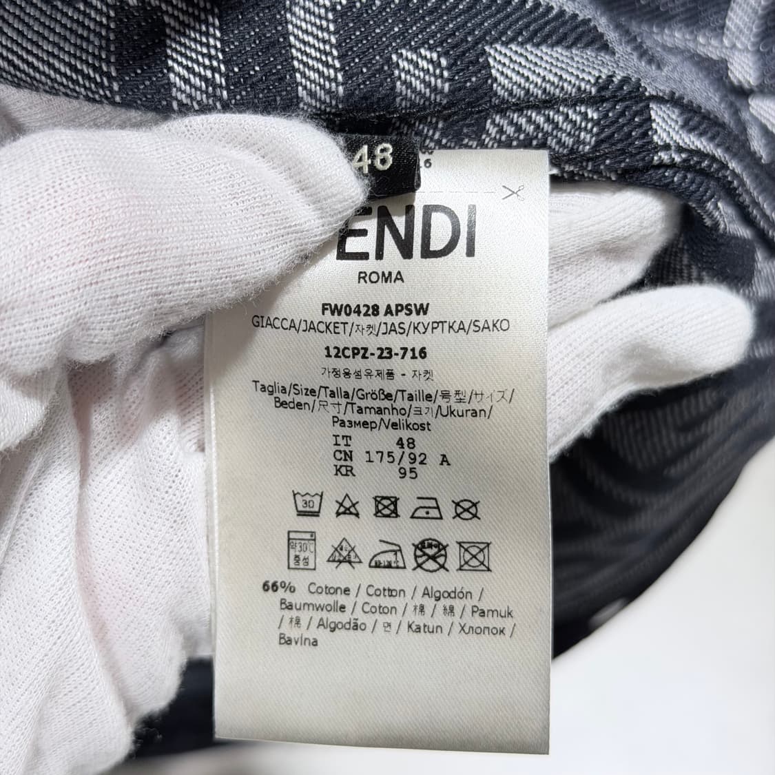 (A+/48) / 펜디FF로고 벨벳 블랙 데님 자켓 상품이미지7