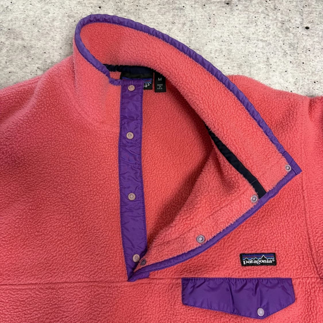 90s 파타고니아 신칠라 스냅-T 코랄/퍼플 USA 상품이미지5