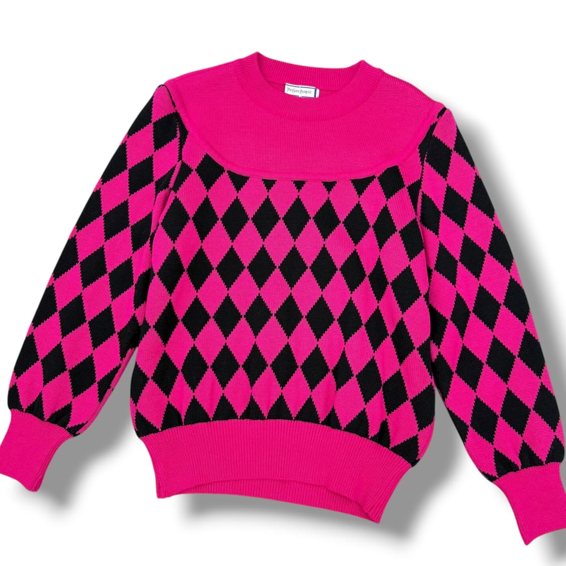 입생로랑 다이아몬드 체커보드 라운드 니트 상품이미지3