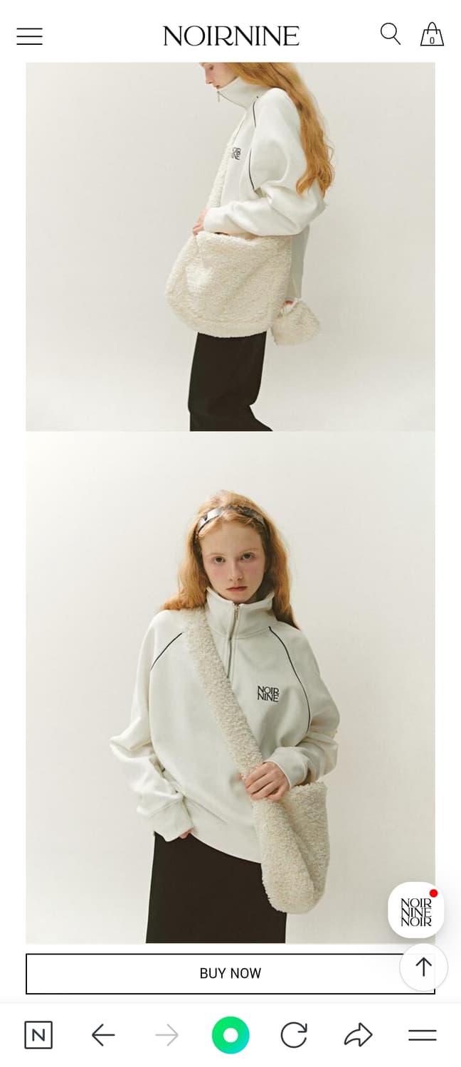 누아르나인 테디 퍼 크로스백 아이보리 Teddy fur cross bag 상품이미지4