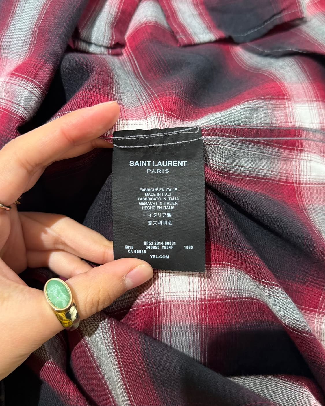 생로랑 레드 블랙 타탄 체크 셔츠  상품이미지8