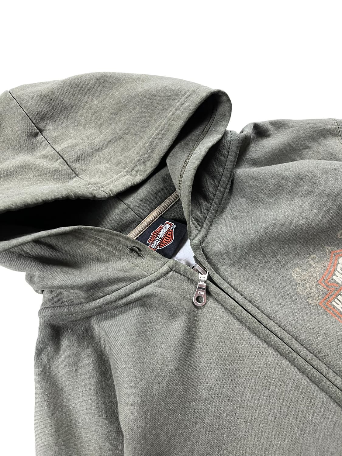 할리 데이비슨 카키 컬러 후드집업 상품이미지4