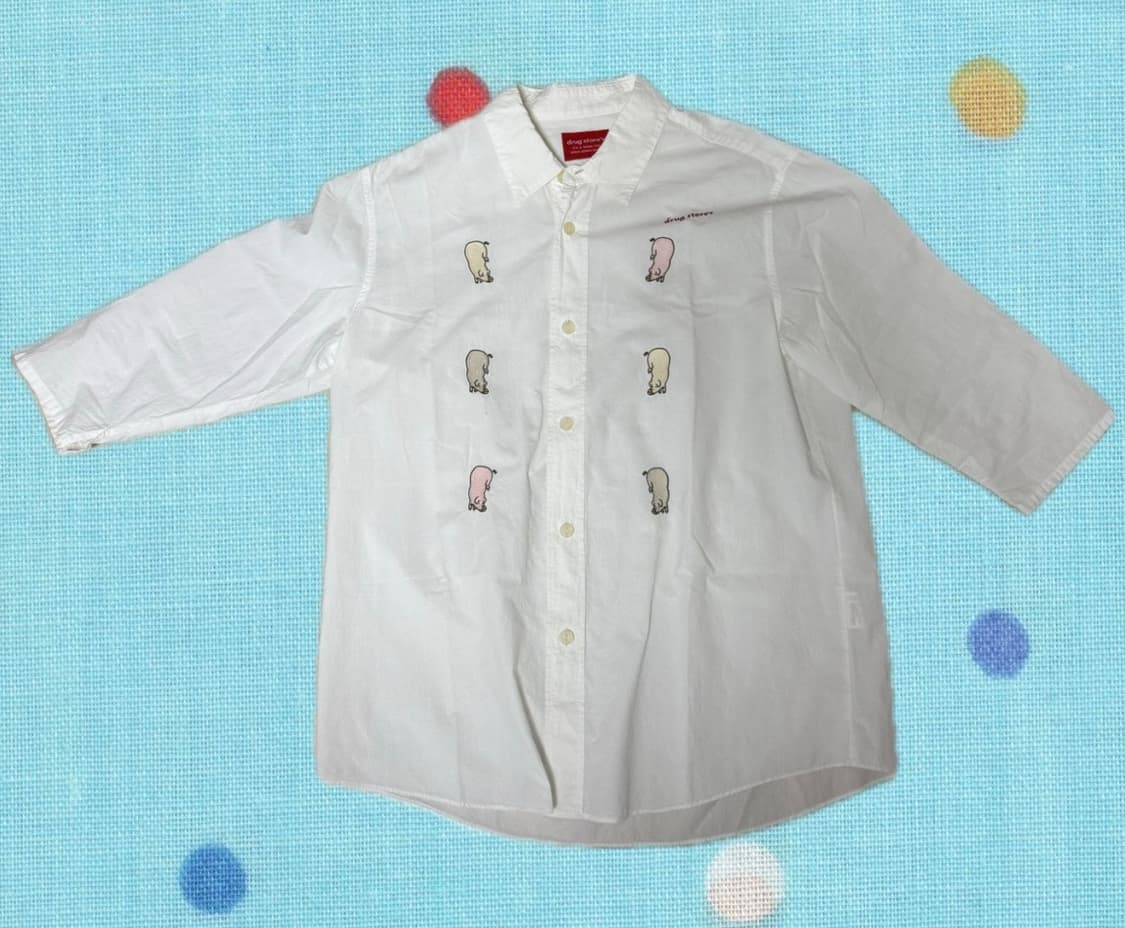 Drug store's shirt 드러그스토어 7부 반팔 셔츠 상품이미지1