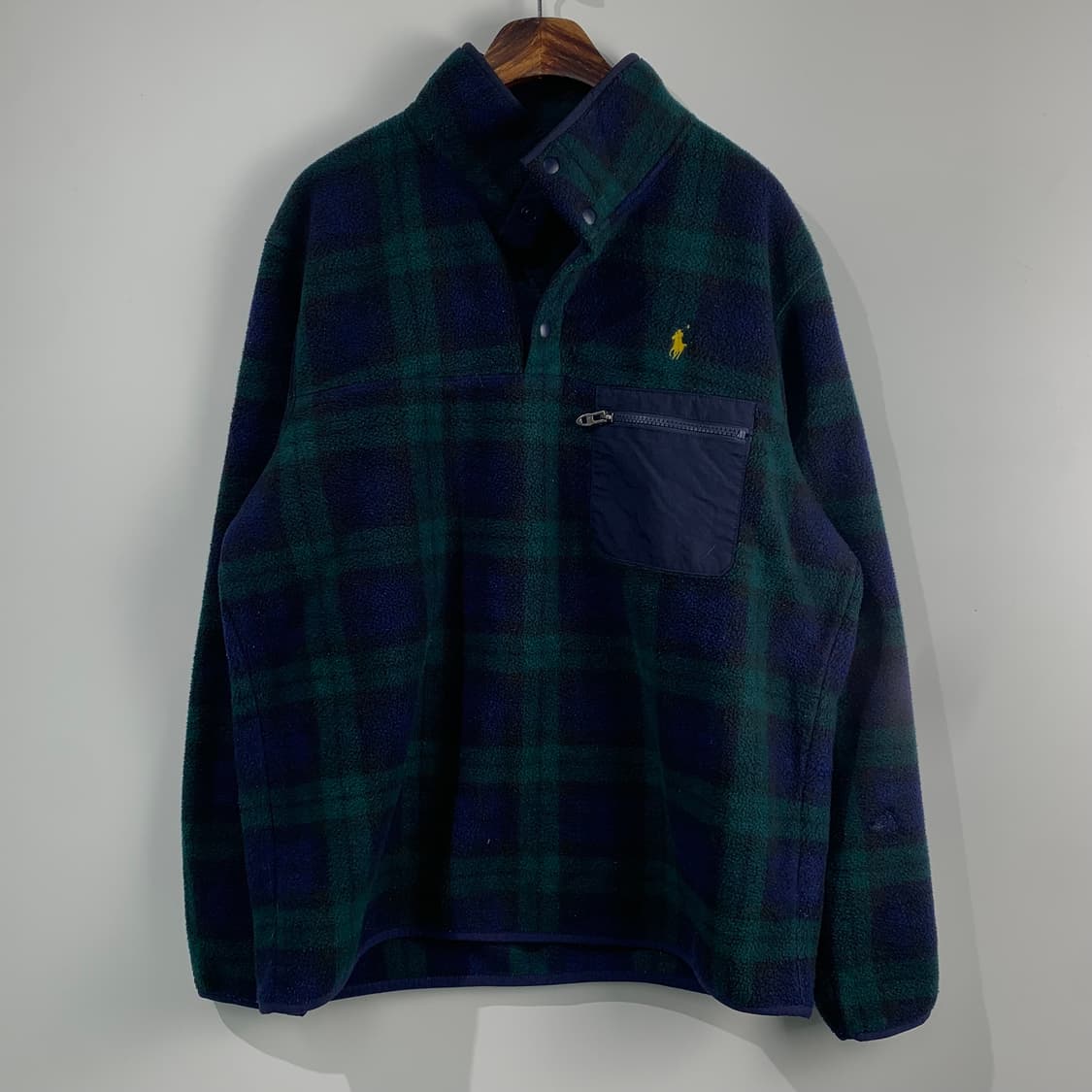 폴로 랄프로렌 신형 블랙와치 신칠라 버튼 플리스 맨투맨 상품이미지2