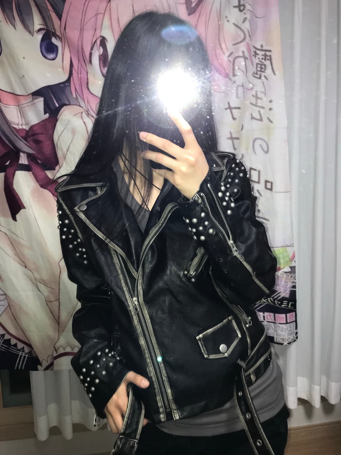 스터드 디테일 라이더 자켓 상품이미지1