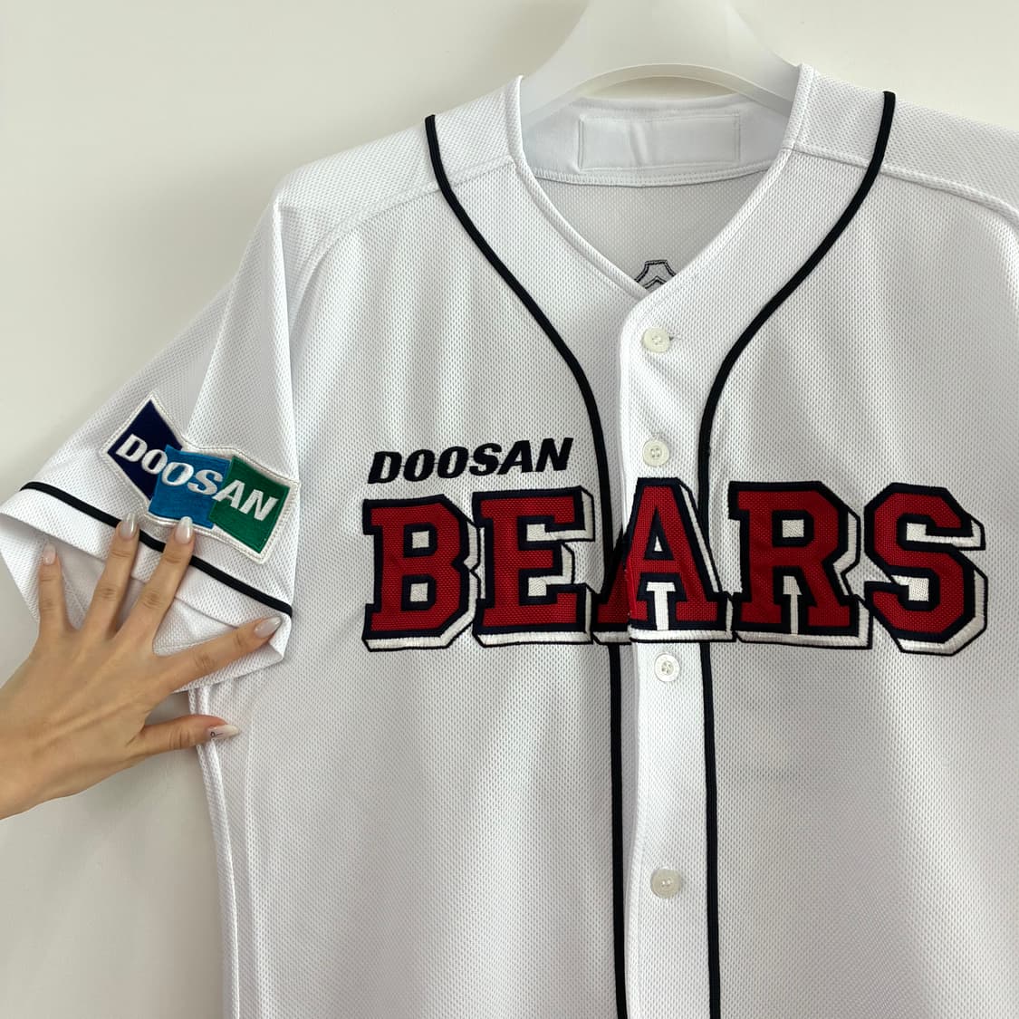 두산베어스 정수빈 마킹 야구 홈 유니폼 105 상품이미지5