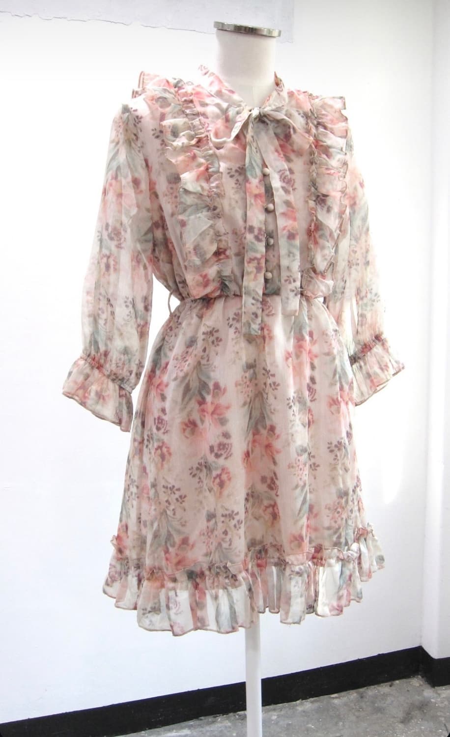 빈티지 페어리 플라워 플로럴 원피스 모리 하구미 오리엔탈코코모리크루빈티지 상품이미지4