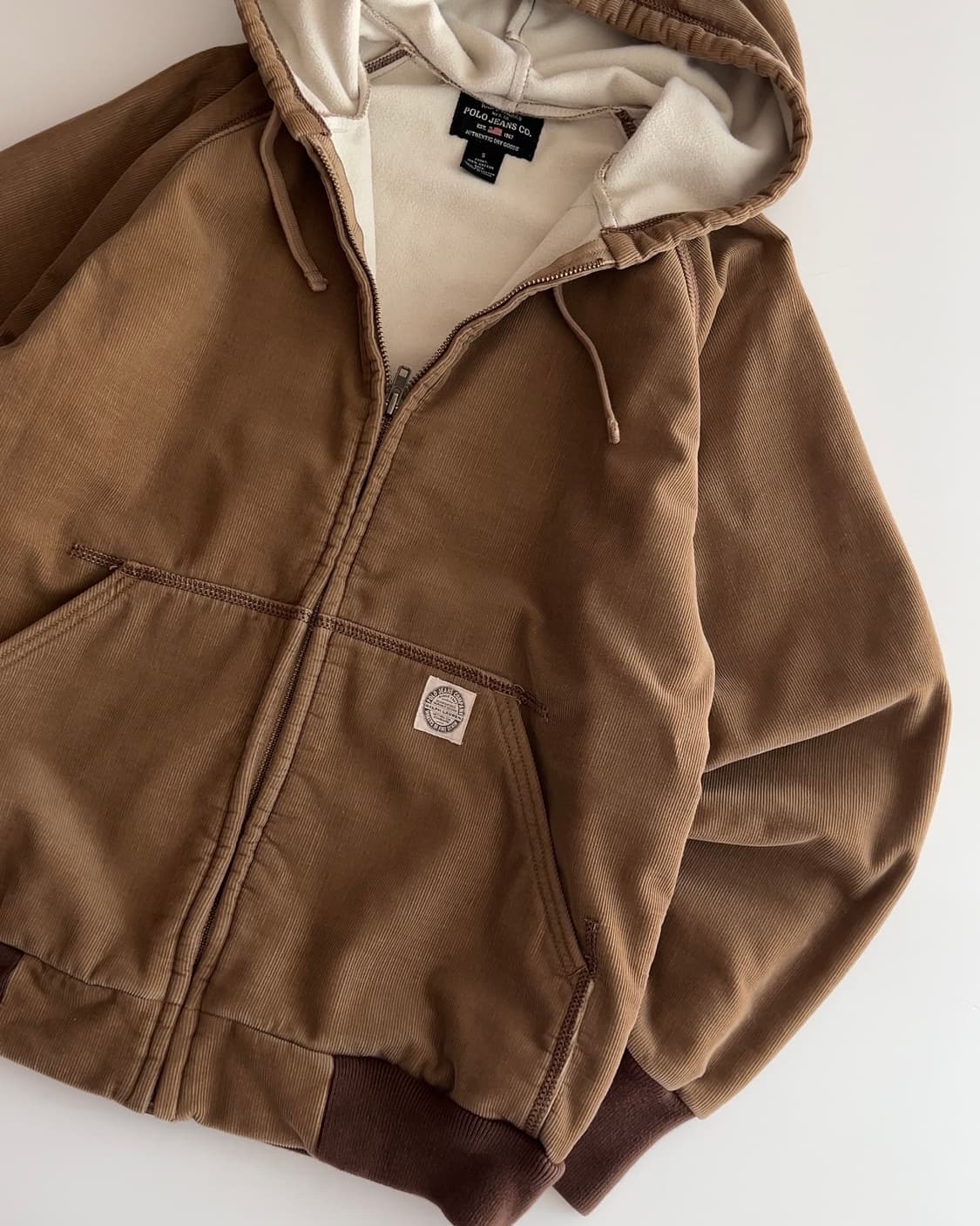 폴로 코듀로이 후드 집업 브라운 S 상품이미지2