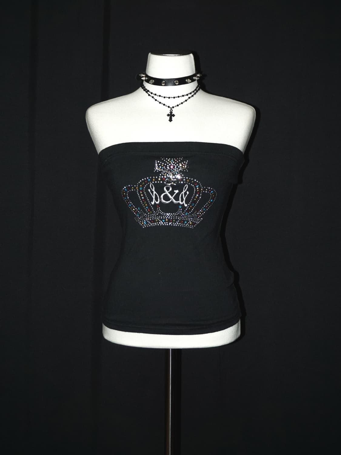 y2k crown rhinestone top  상품이미지2