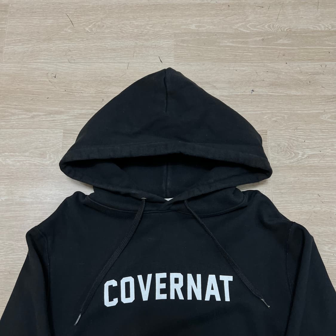 커버낫 남여공용 빅로고 와펜 후드티 [블랙] M/95 상품이미지2