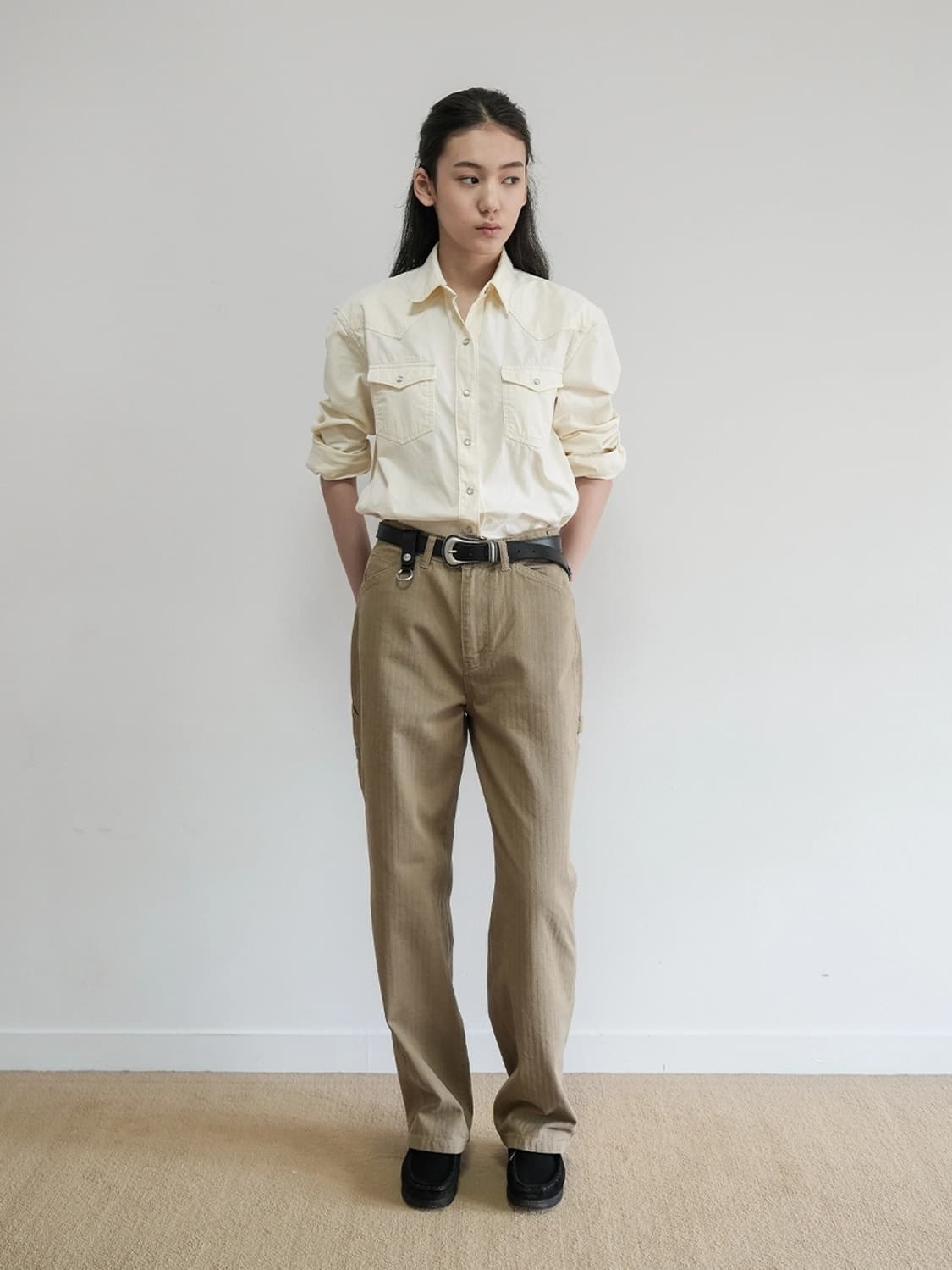 ISHII 이시이 헤링본 카펜터 팬츠 M 상품이미지1