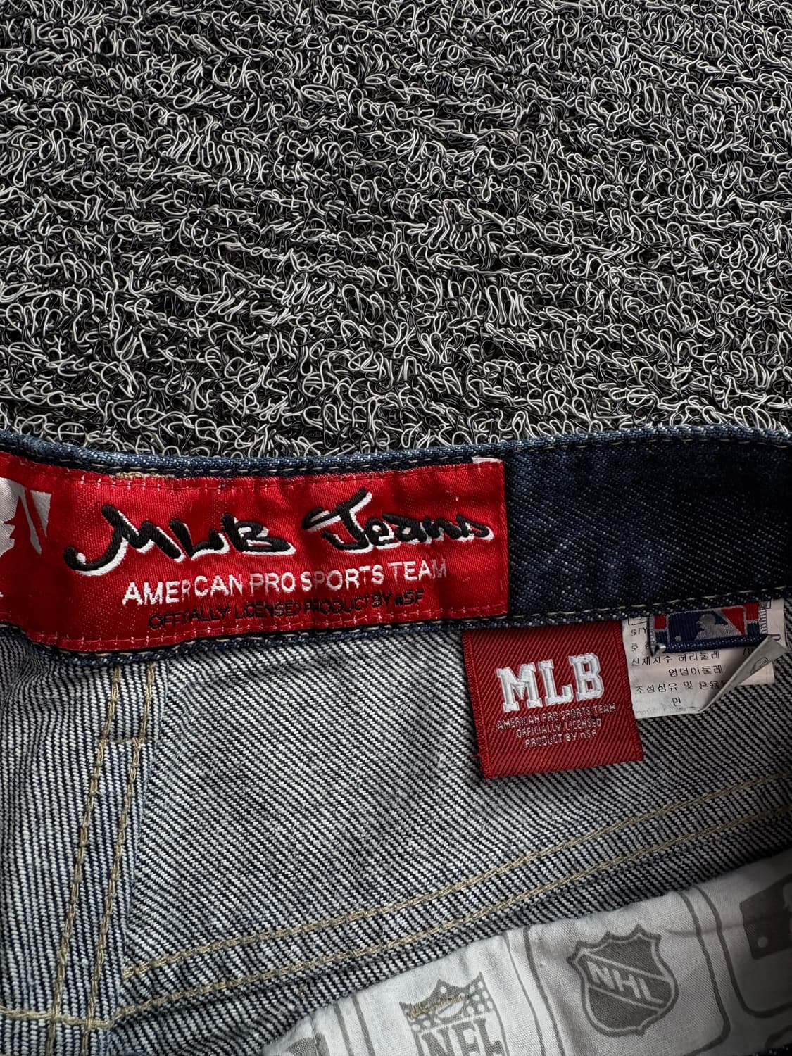 00s MLB 올드스쿨 자수 힙합 와이드 데님 팬츠 2921 상품이미지4