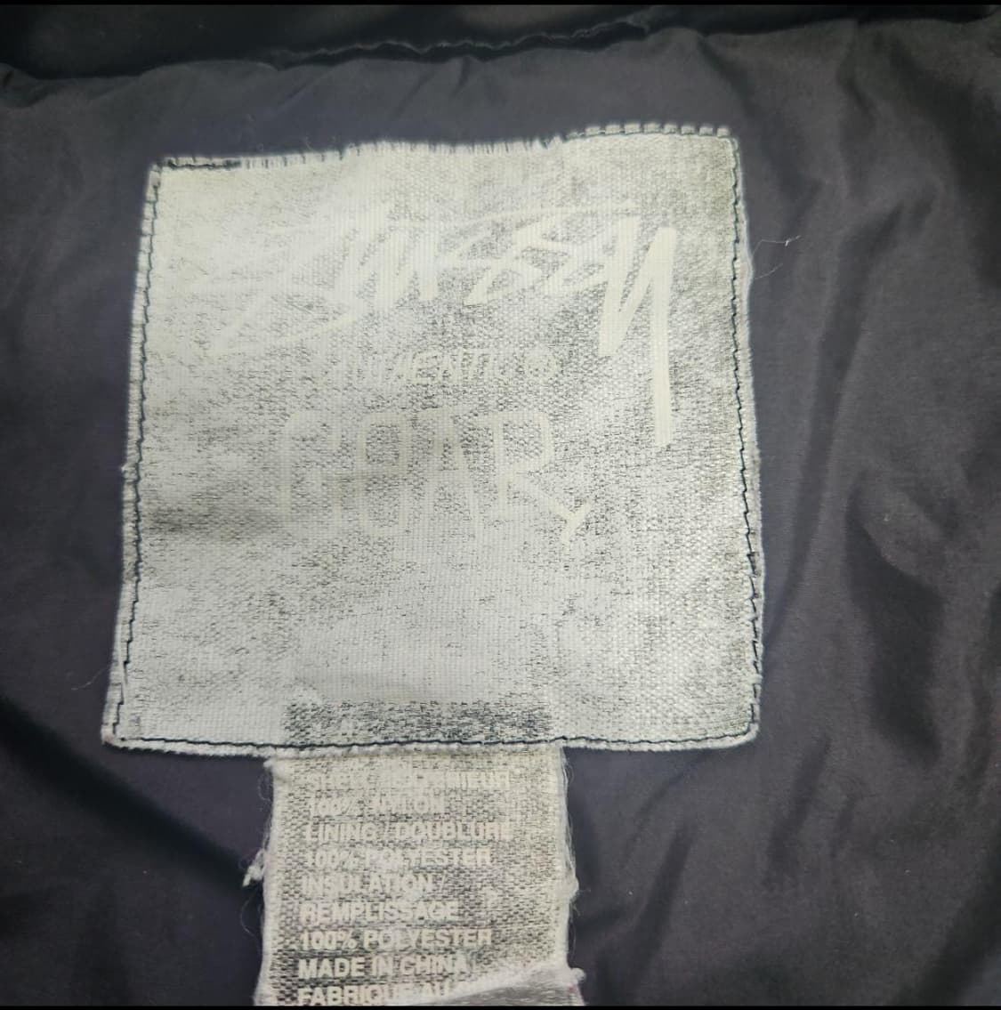 90년도 올드 스투시 GEAR 써모라이트 플라이트 블랙 패딩 자켓 상품이미지2