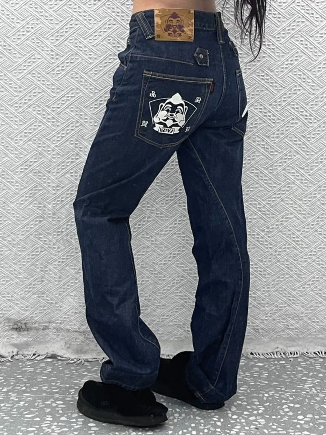 에비수 올드스쿨 오리엔탈 프린팅 데님팬츠 28인치 C10488 상품이미지1