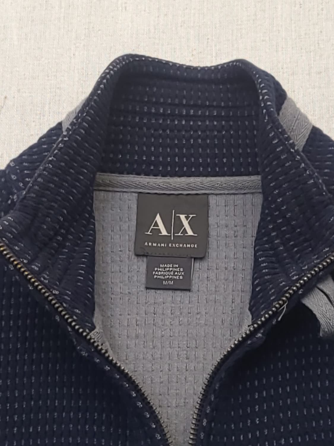 네이비 블루종 스타일 니트 집업 m 상품이미지4