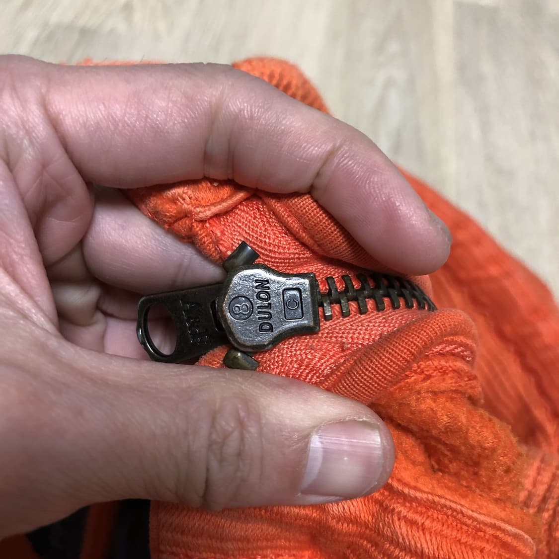 (머슬핏 M) 아베크롬비 Abercrombie 워시드 오렌지 후드 집업 상품이미지6