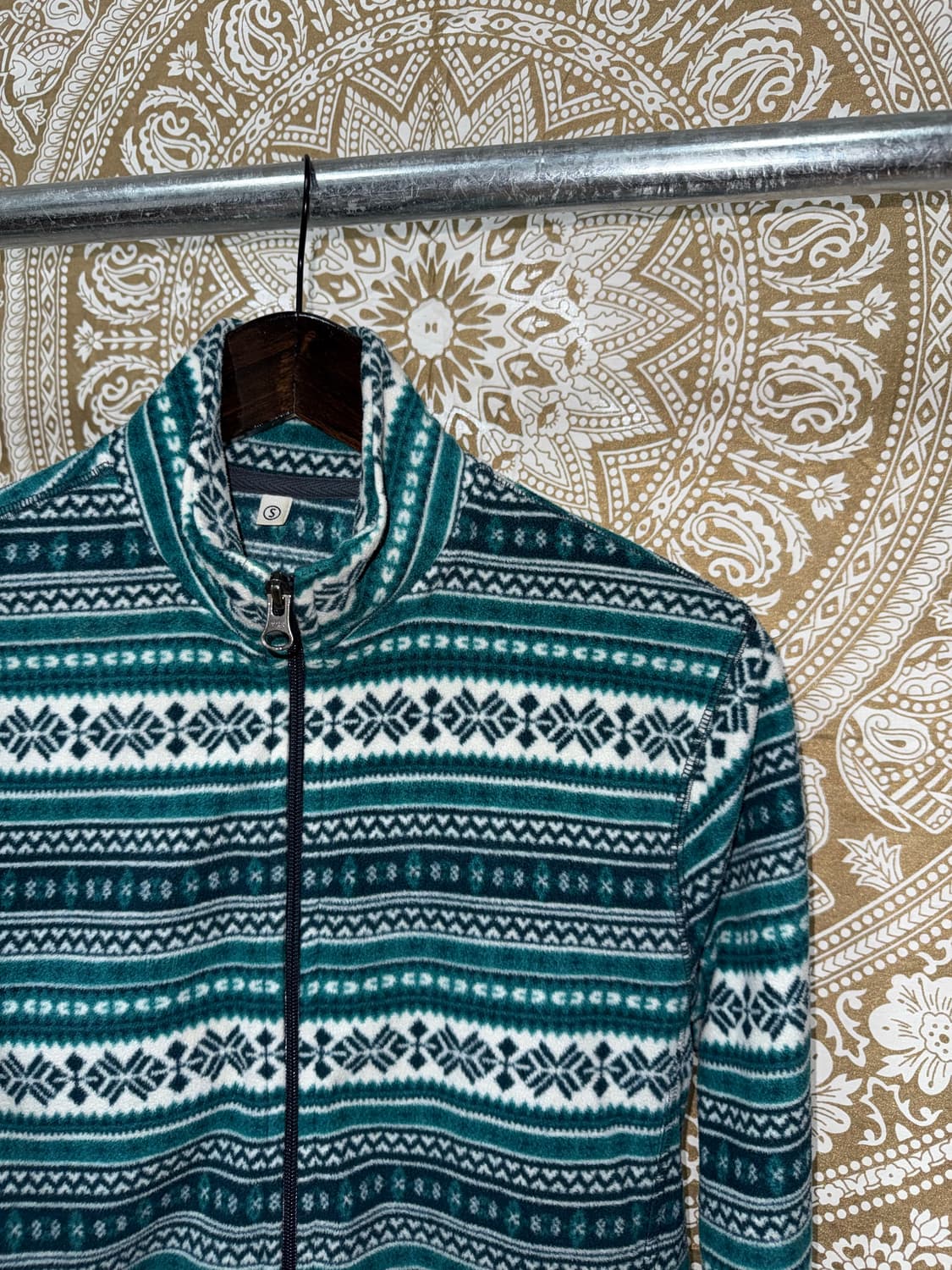 빈티지 그린 에스닉 후리스 상품이미지4