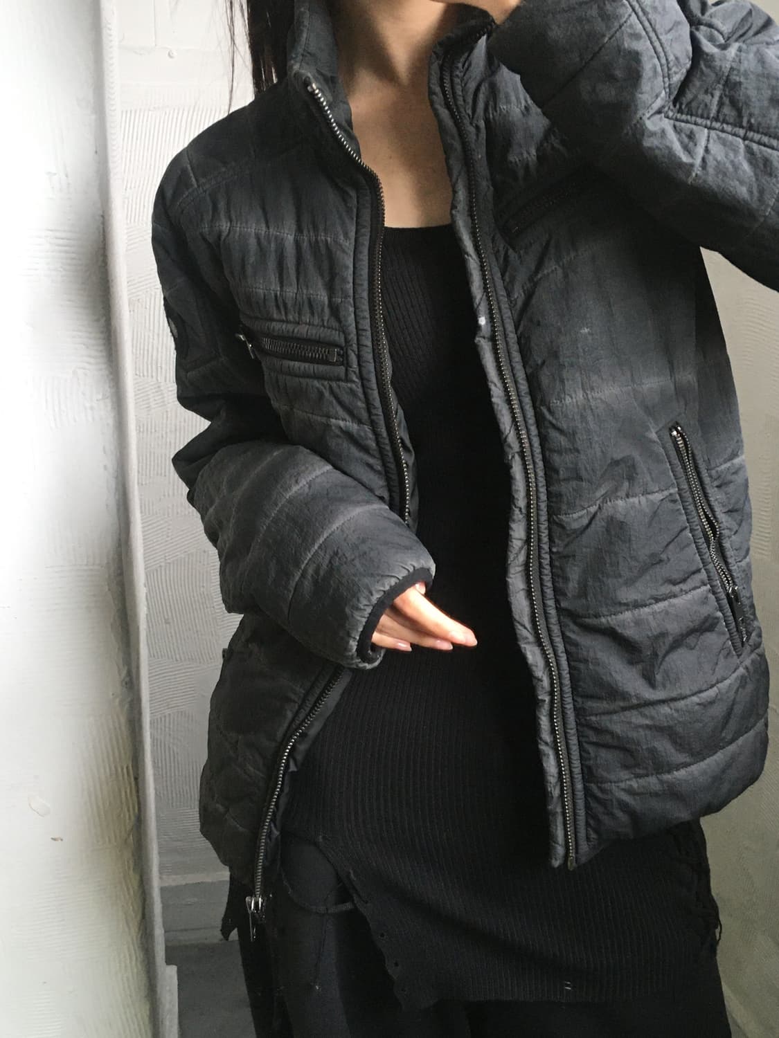 Diesel 디젤 블랙 퀄팅 패딩 자켓 상품이미지3