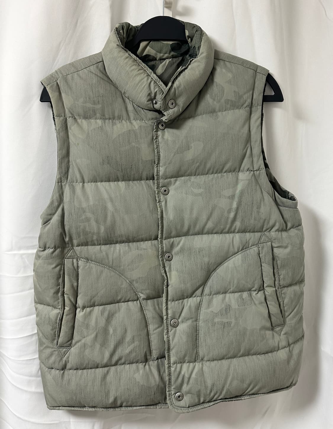 카모 밀리터리 양면 오리털 패딩 조끼 상품이미지2