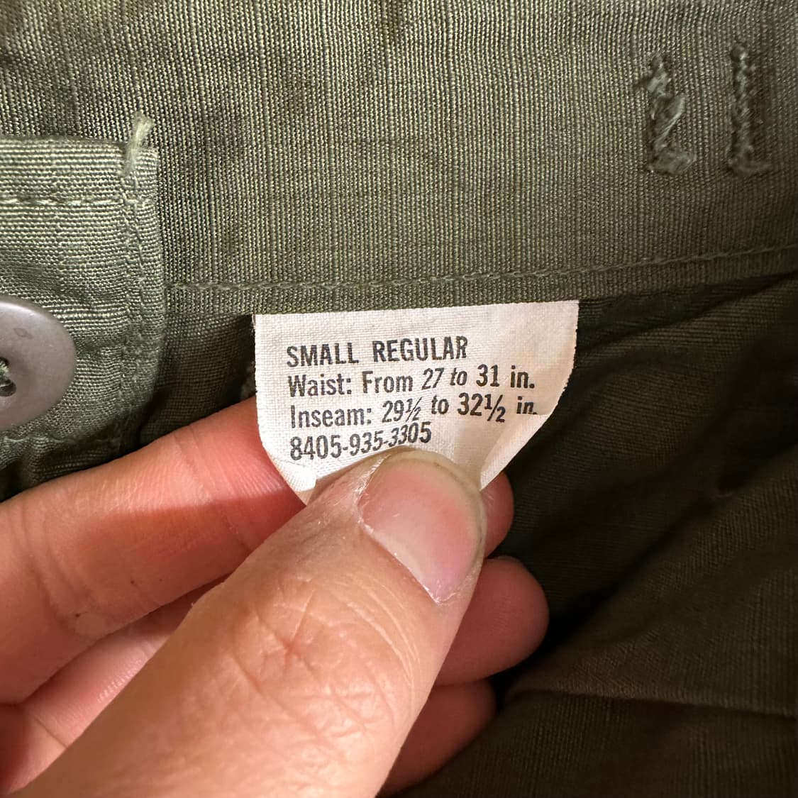 미군 오리지널 정글퍼티그 팬츠 SR 상품이미지5