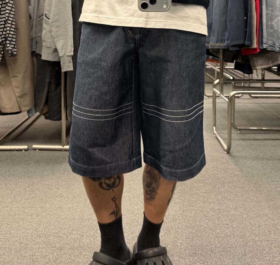 m)Happy hope 빈티지 배기 버뮤다 데님팬츠 상품이미지1