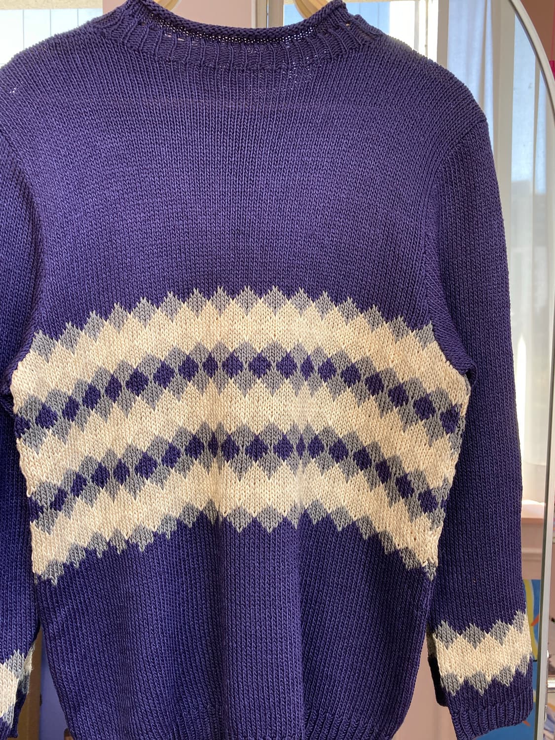 블루 직잭 패턴 니트 상품이미지5