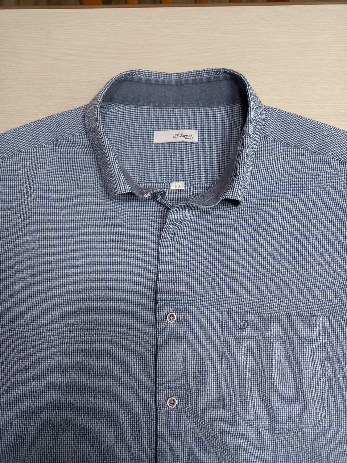 2XL110 S.T.Dupont 스판 반팔셔츠 챠콜네이비 2XL-234 상품이미지3