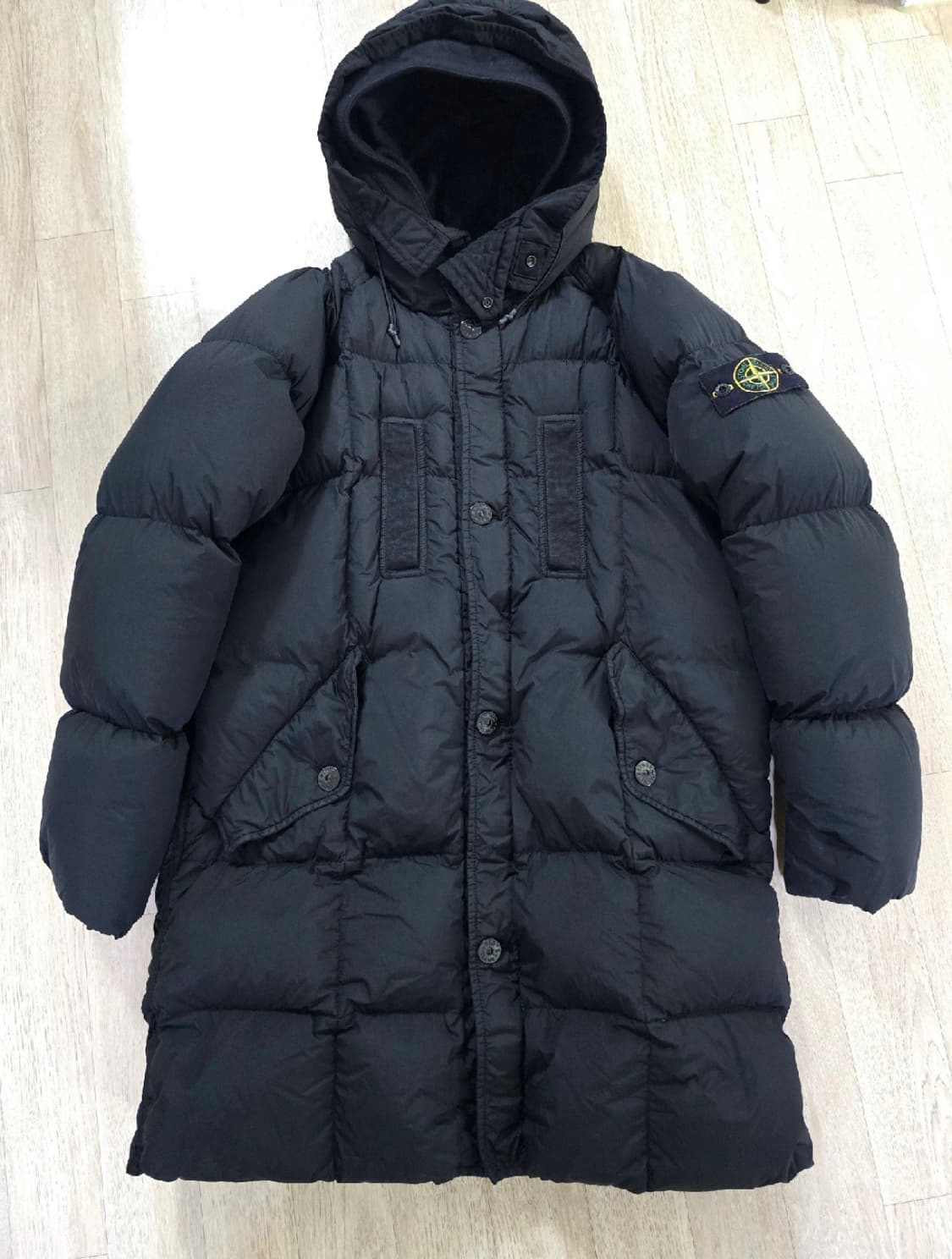 [M] 스톤아일랜드 크링클랩스 롱패딩 후드 집업 자켓 상품이미지1