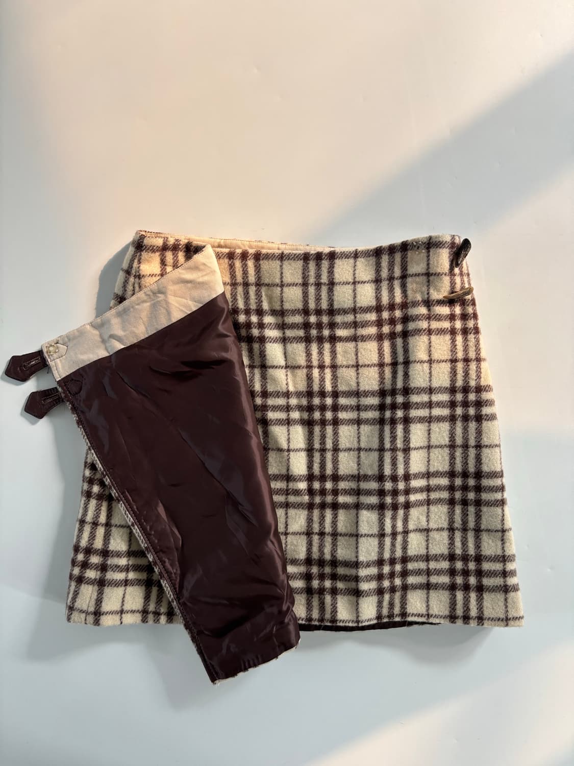 Burberry 버버리 아이보리 체크 랩스커트 상품이미지6