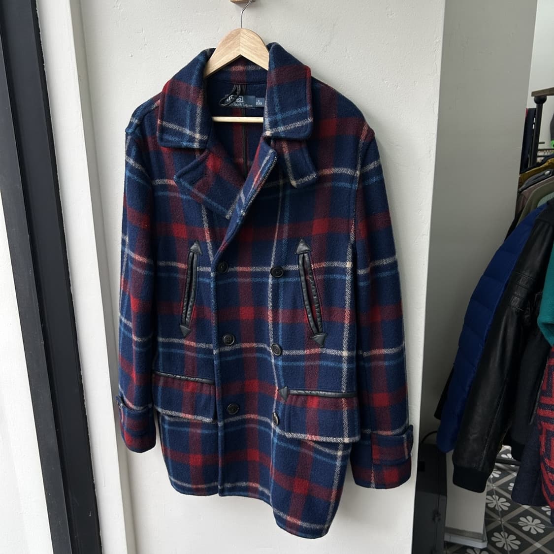 16004 - 폴로 랄프로렌 브레스티드 체크 울 코트 (울 80%) 상품이미지2