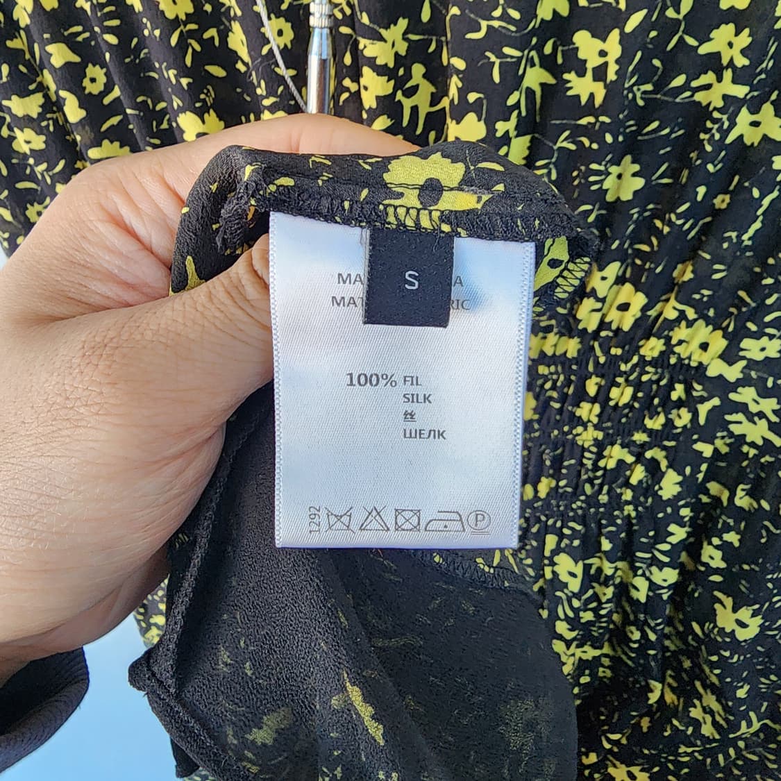 수입 쟈딕디자인 블랙 실크 꽃무늬 롱 원피스 상품이미지6