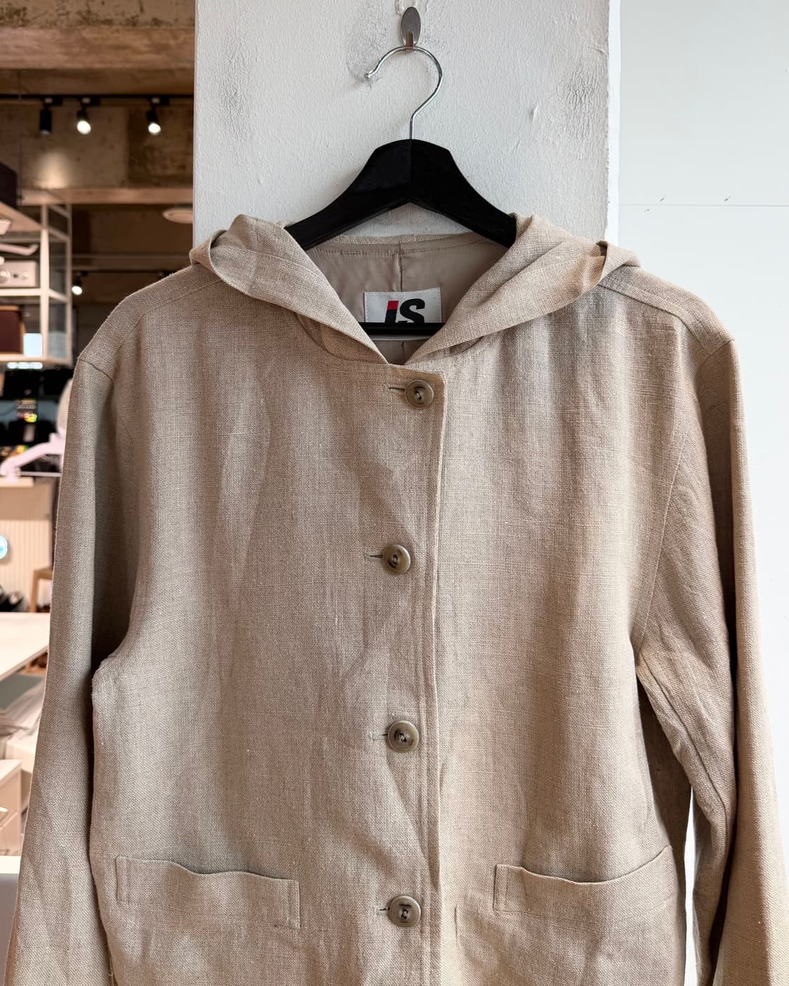 이세이미야케 브라운 린넨 크롭 후디 자켓  상품이미지3