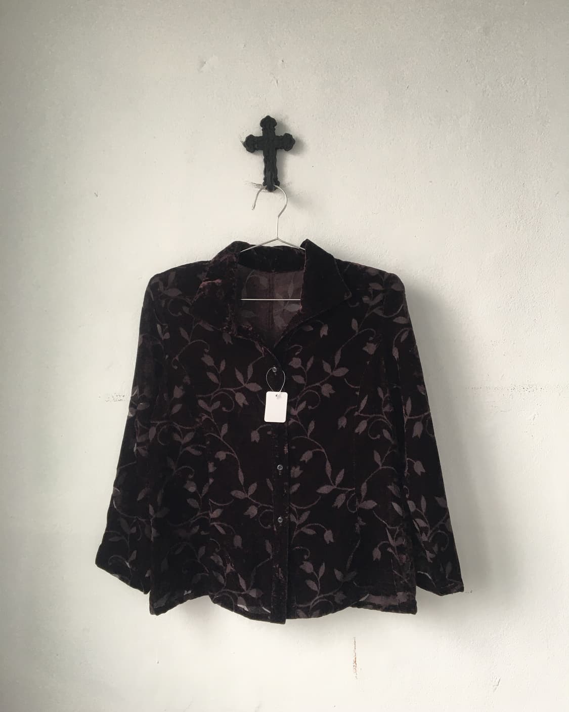 Pattern point velvet shrit 상품이미지2