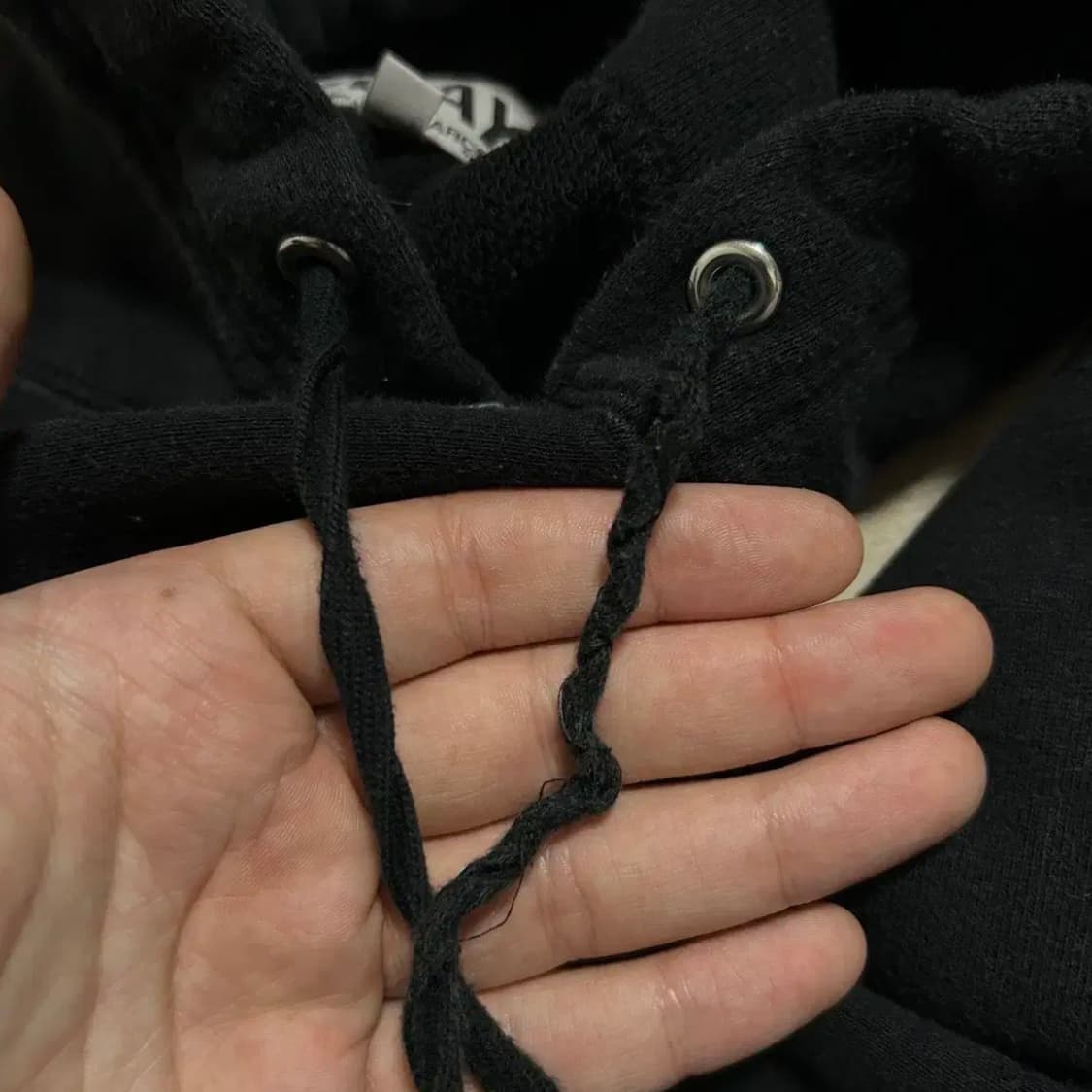 꼼데가르송 더블하트 블랙 후드집업(L) 상품이미지7