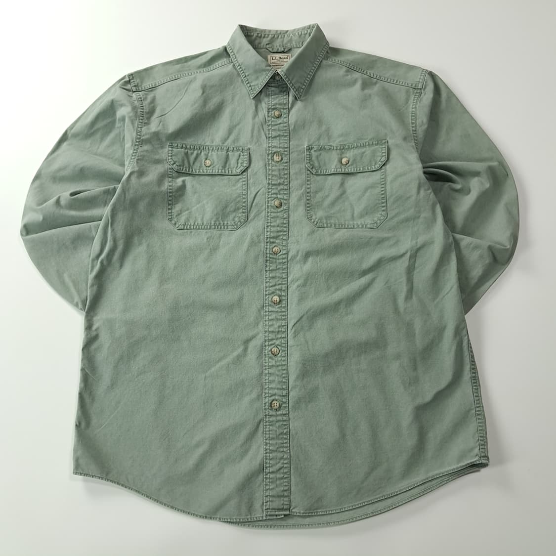 CK347 LT 엘엘빈 90s 세이지그린 워크 셔츠 남방 상품이미지1