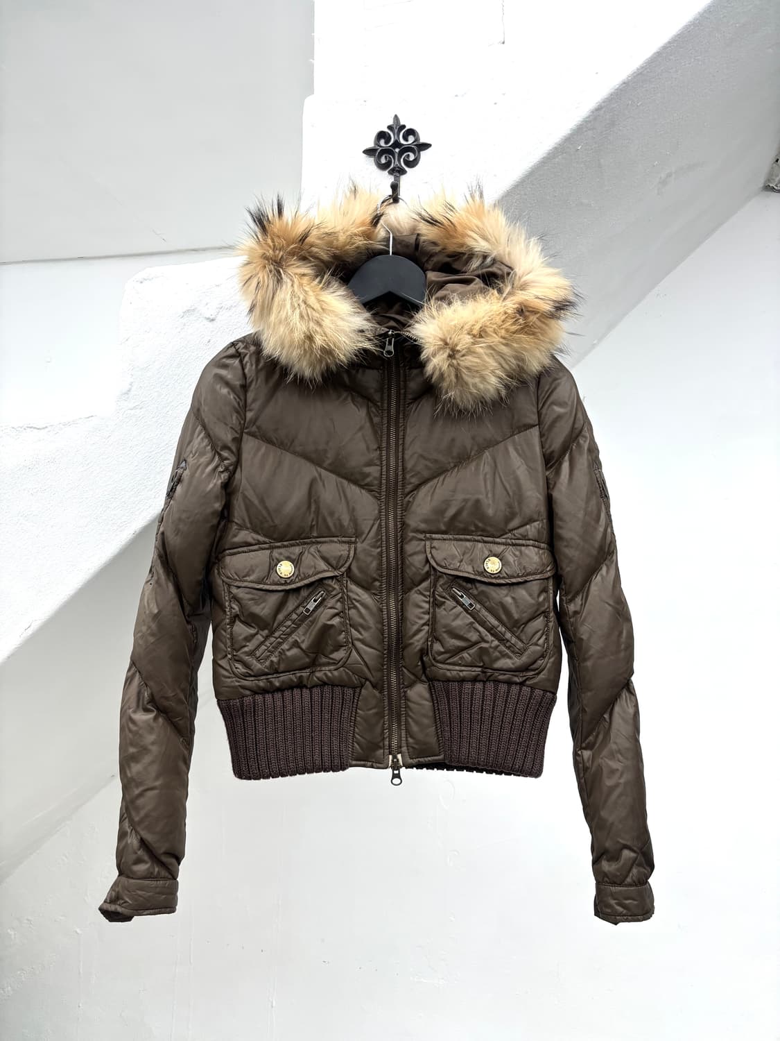 Black by Moussy fur trimmed ribbed parka 상품이미지4