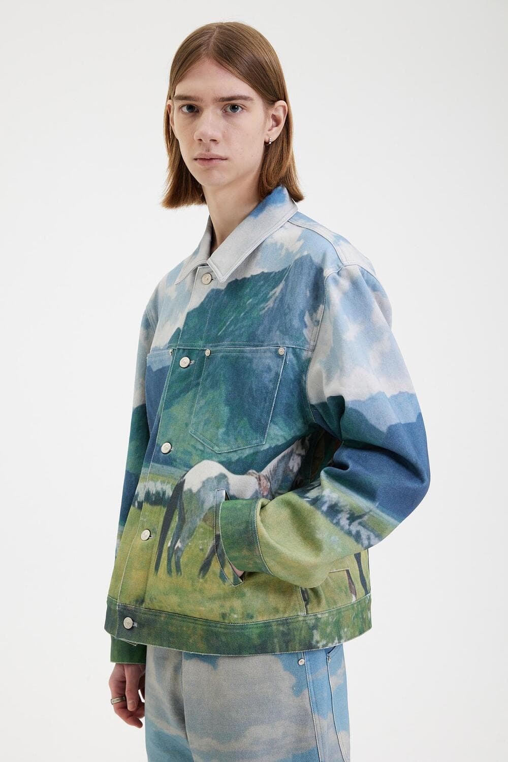 애프터프레이 카우보이 프린티드 트러커 자켓 L 상품이미지5