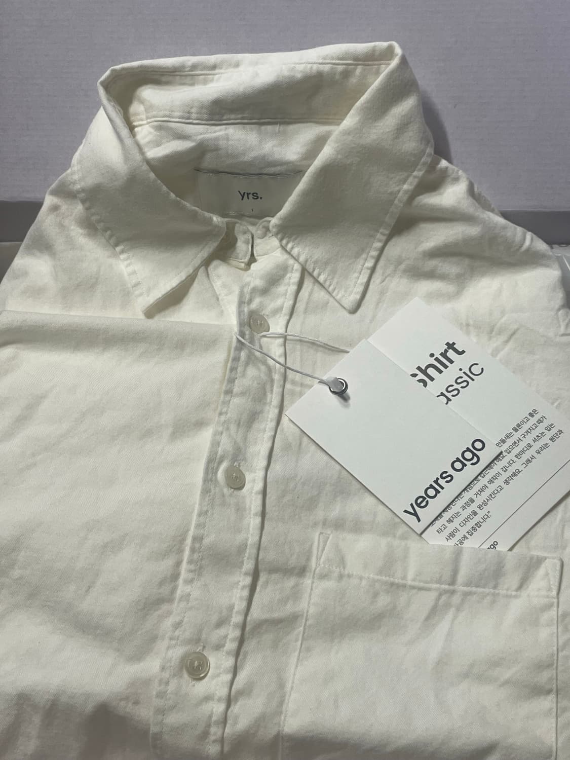 새상품 이얼즈어고 오프 화이트 울 코튼 포이카 셔츠 ( 1 / S ) 상품이미지2
