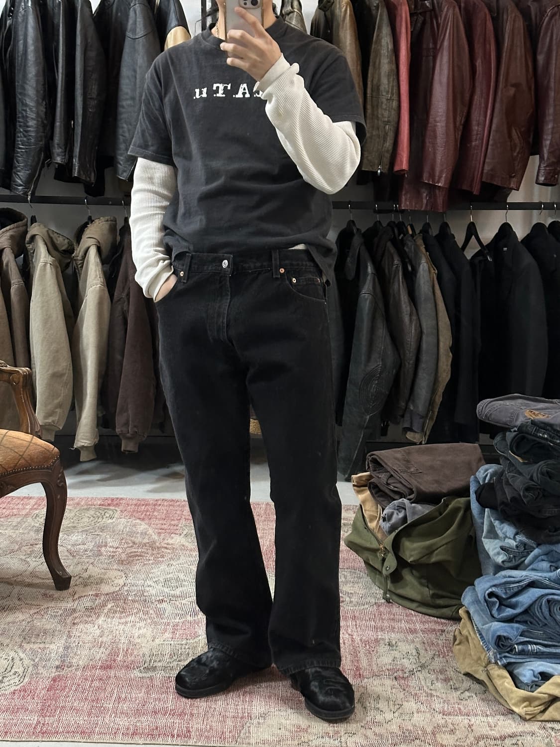 00's 리바이스 517 블랙 부츠컷 플레어진 상품이미지2