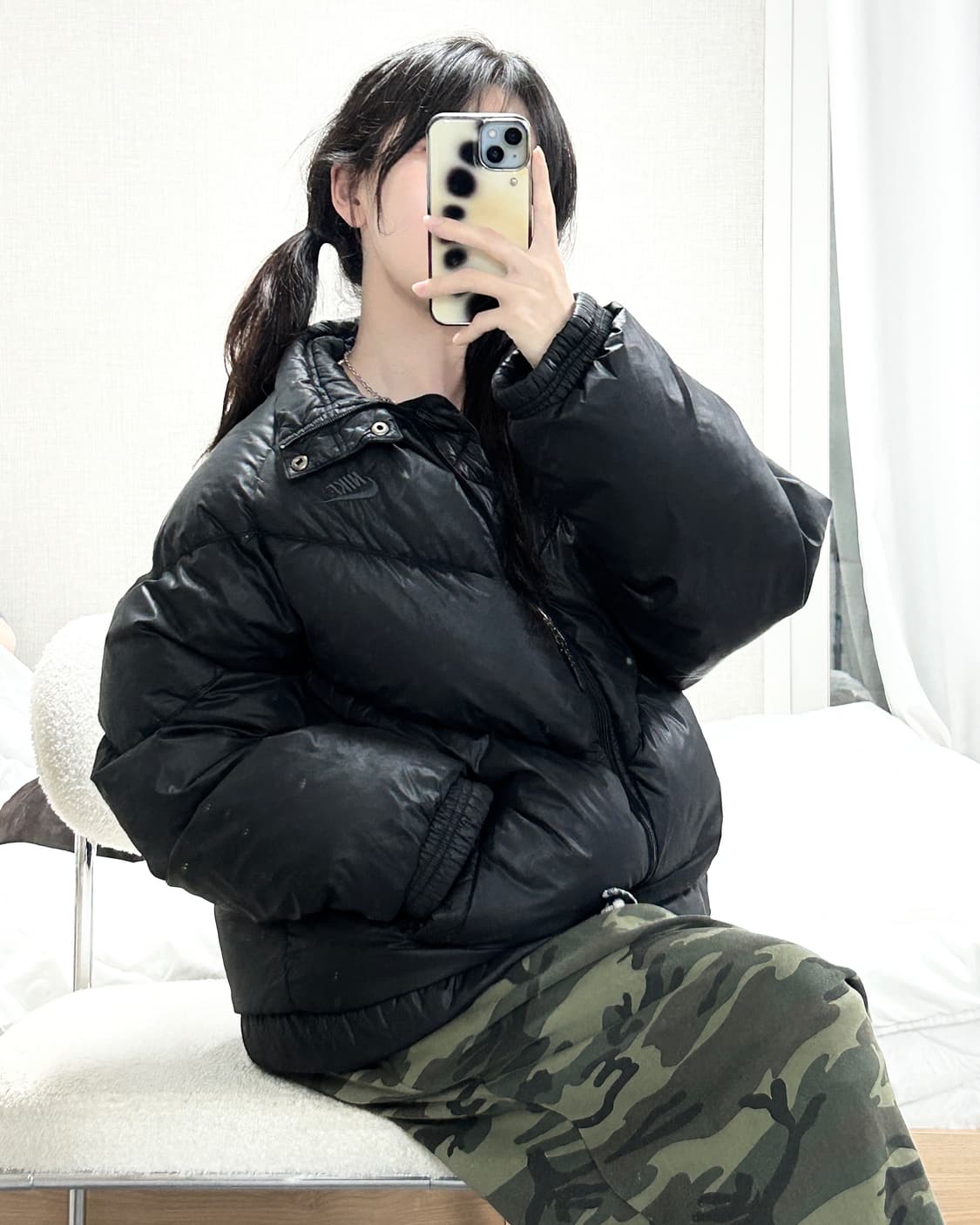 나이키 스우시 블랙 덕다운 패딩 상품이미지1