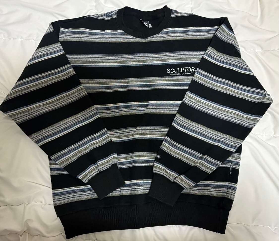 스컬프터 스트라이프 맨투맨 상품이미지2