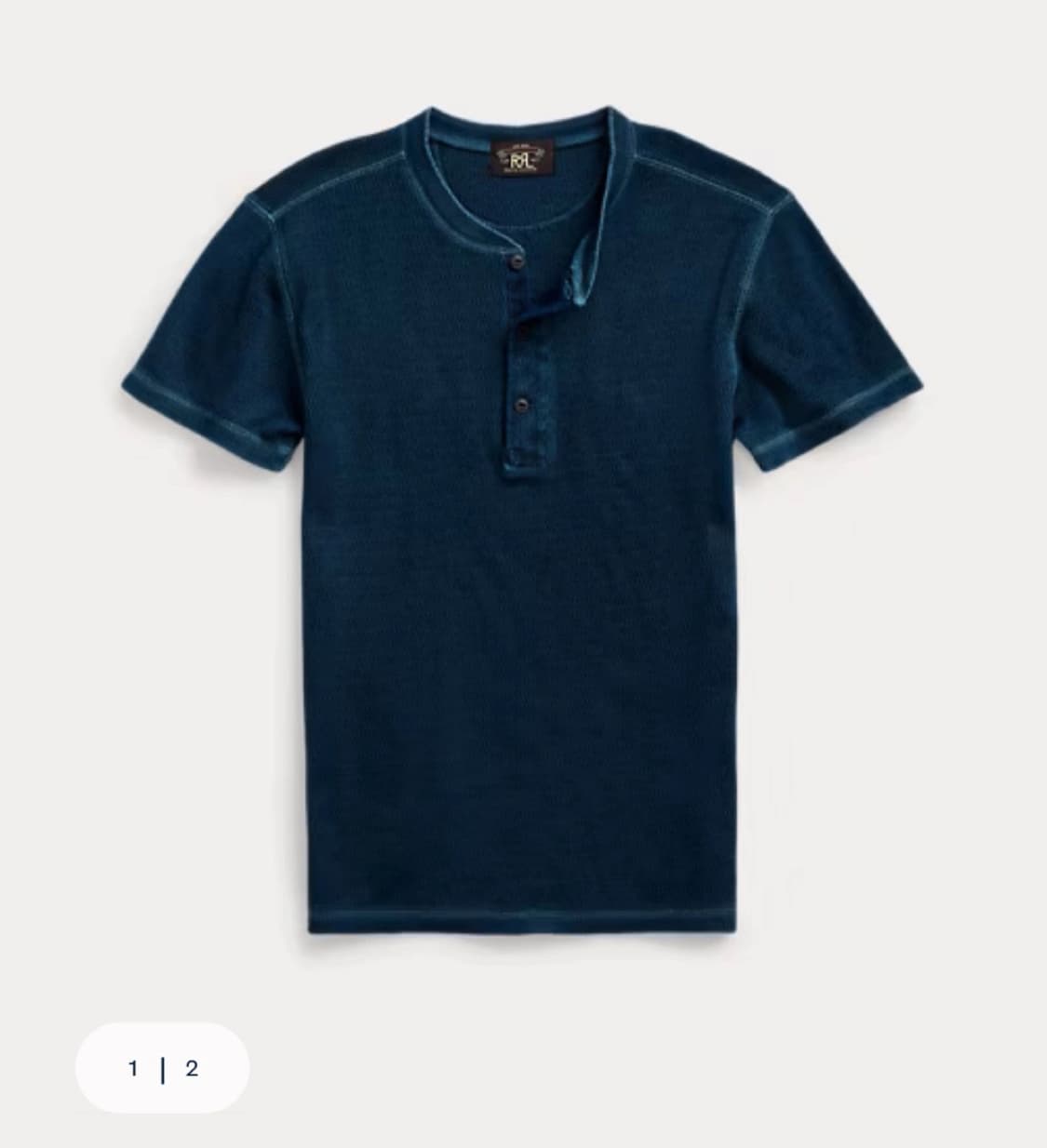 Rrl 더블알엘 와플 니트 숏 슬리브 헨리 셔츠 상품이미지1