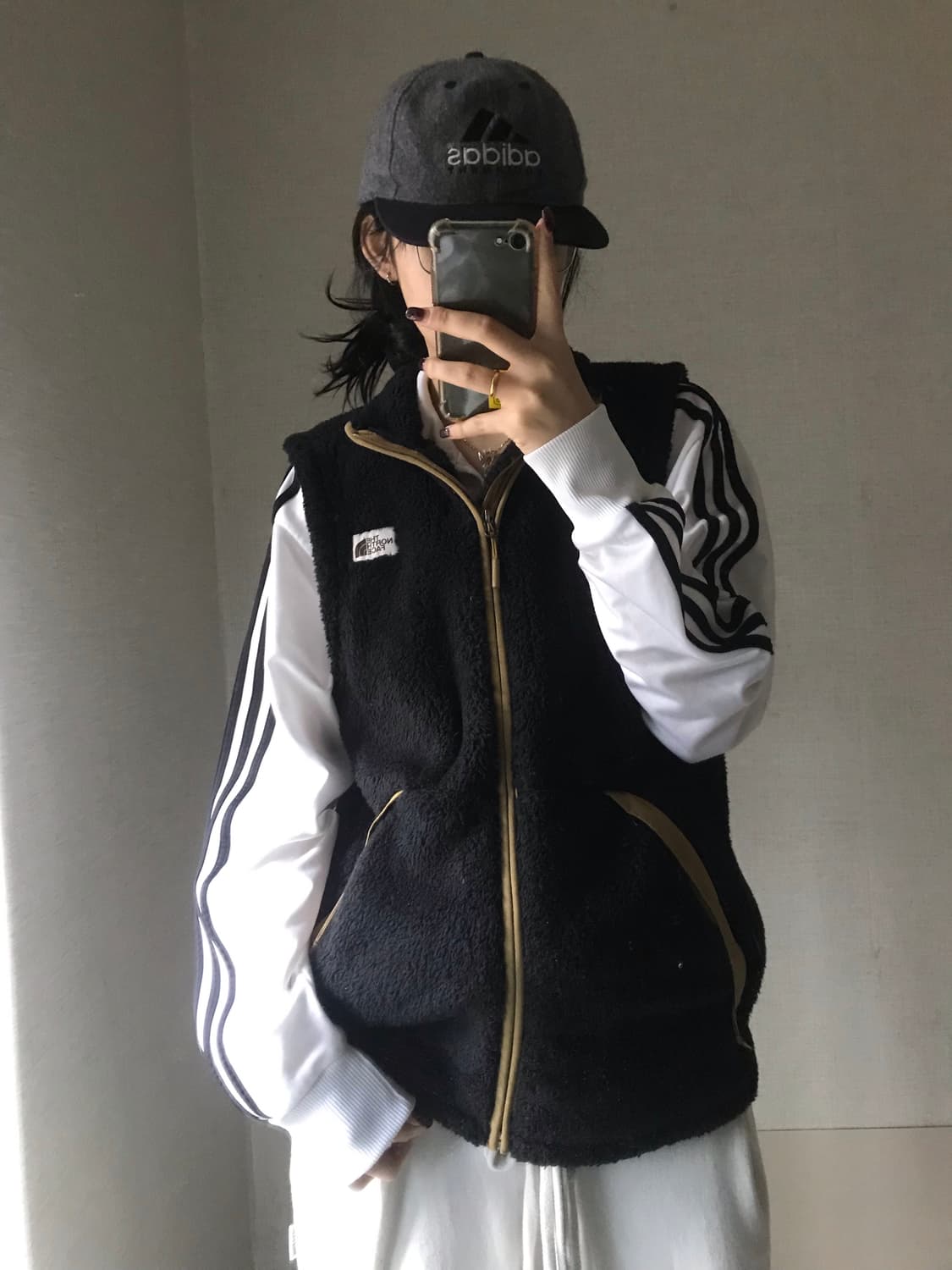 노페 블랙 후리스 조끼 상품이미지1